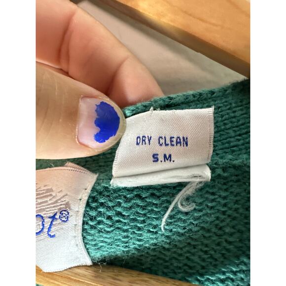 Vintage Mark Scot Teal and White Checkered Sweater Vest Sz M Linen Cotton Blend - Picture 6 of 6